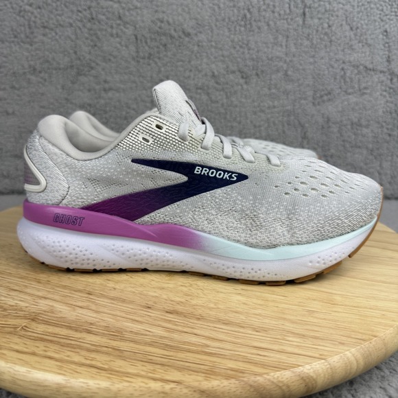 Brooks Shoes - Brooks Ghost 16 Womens Size 6.5 D Wide Gray Running Athletic Gym Training Shoes